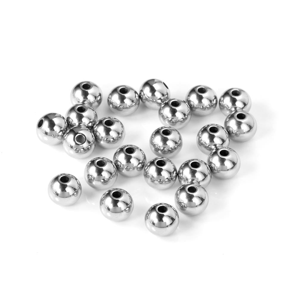 ASON 100pcs/Lot Gold/Silver Color Stainless Steel Spacer Beads Loose Ball for Necklace Bracelet DIY Jewelry Making Supplies asonjewelry